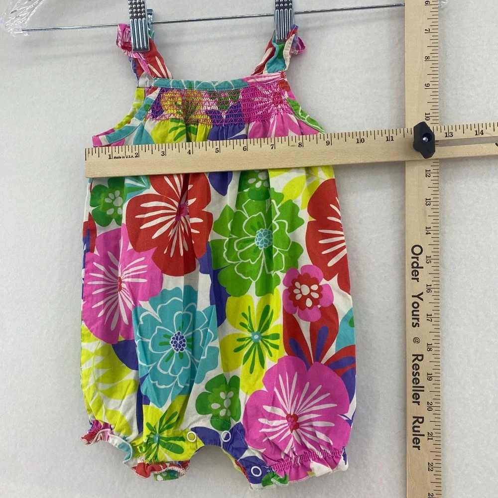 Carter's Tropical‎ Floral Romper Colorful Sleeveless Summer Outfit 6 Months